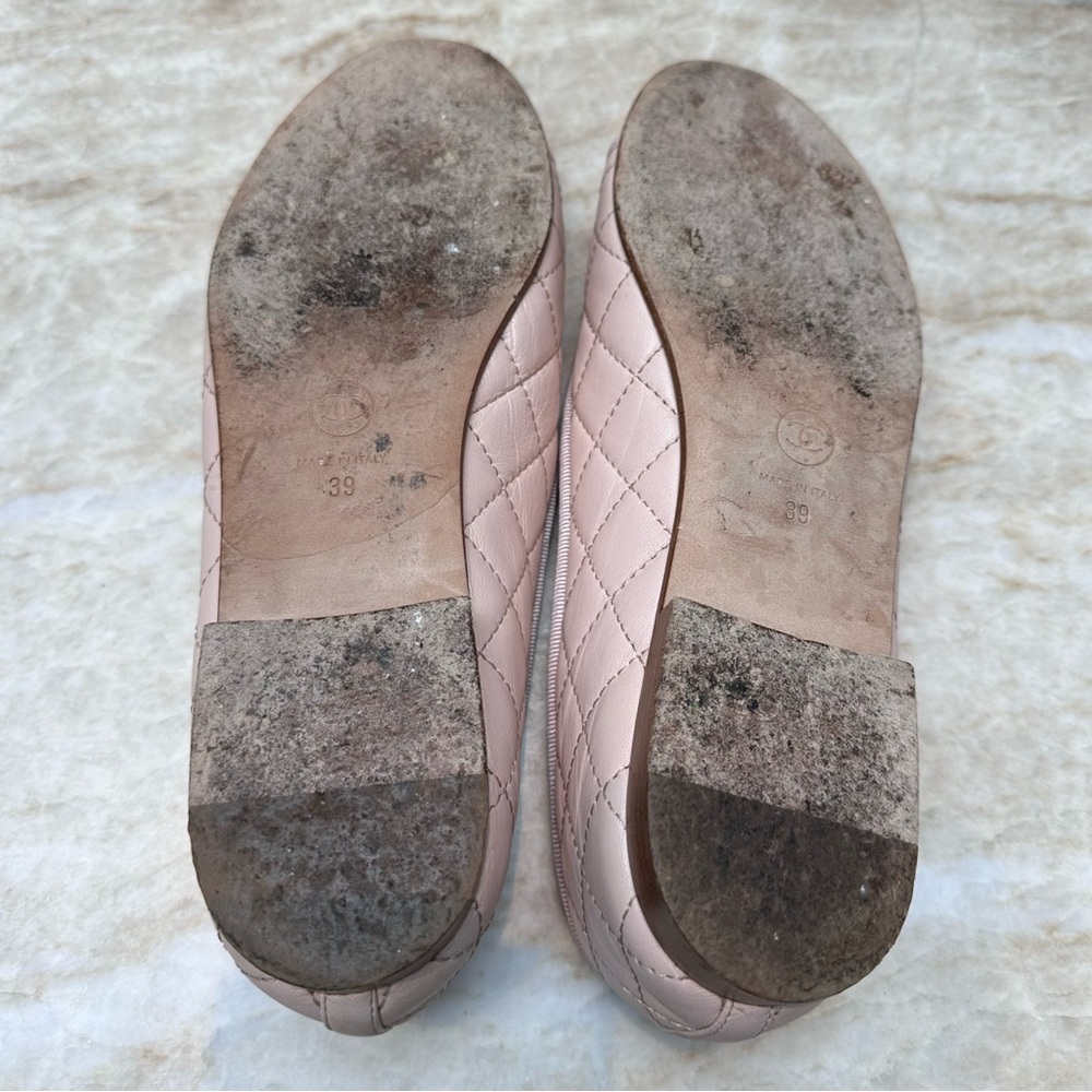 CHANEL Ballet flats Sz.39 Beige/Blush w/Box, shoe bags, docs. - Picture 12 of 16
